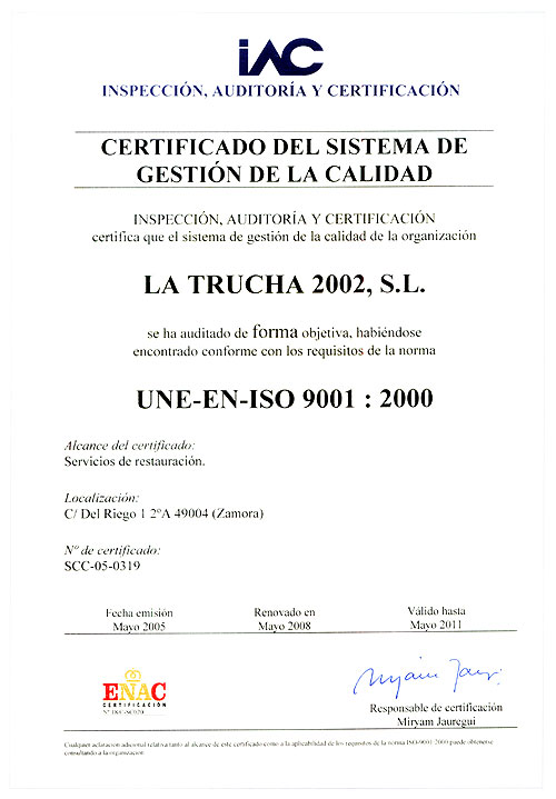 Certificado de Calidad